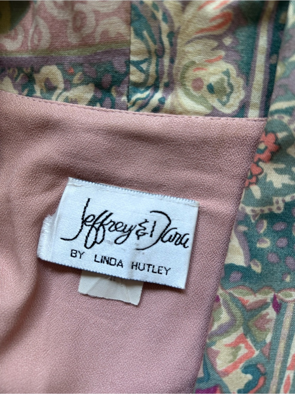 True Vintage Pink Floral-Trim Women's Blouse Blazer Jeffrey & Dara Tapestry - Picture 4 of 7